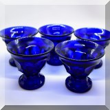 G80. 5 Cobalt blue dessert dishes. 3.5”h - $16 